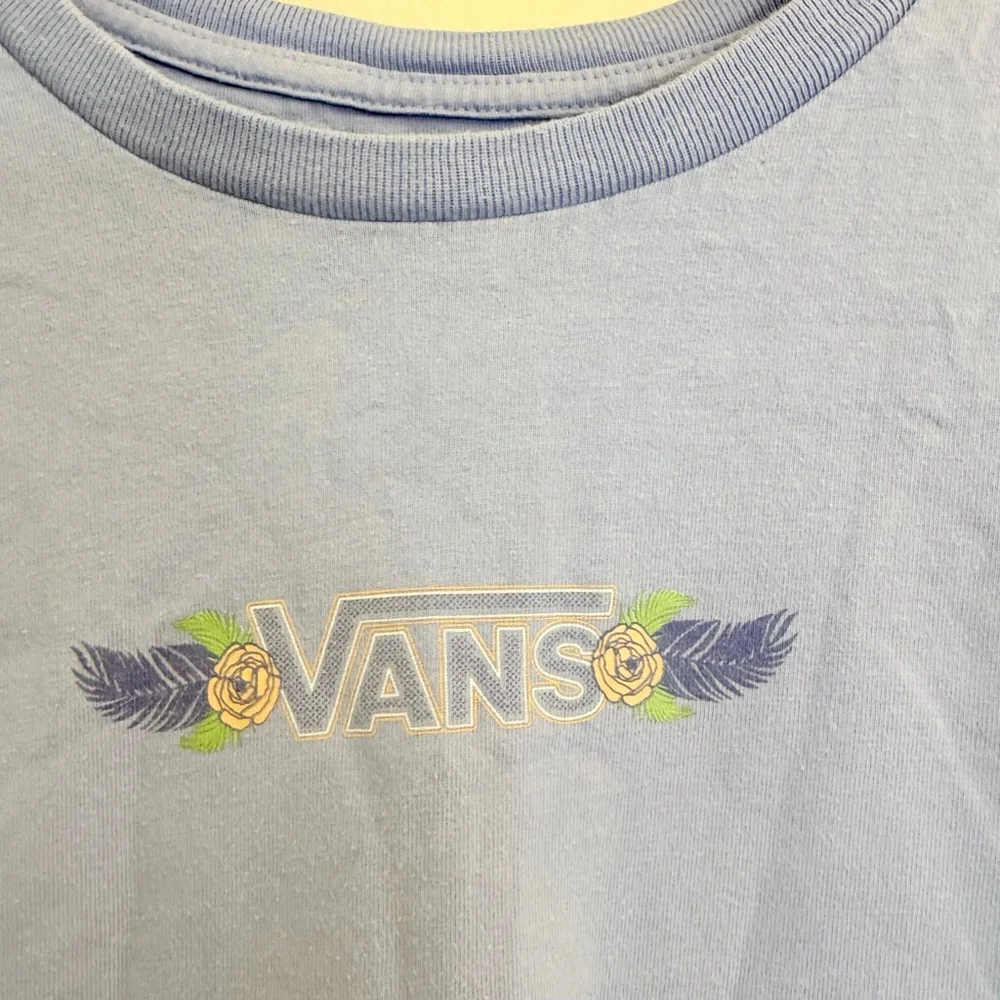 Vans Women's Blue Floral Graphic Short Sleeve Tee Size Small